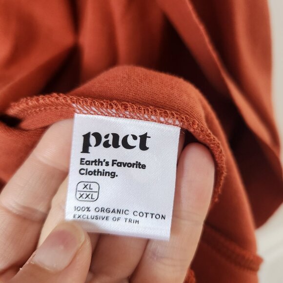 Pact Burnt Orange Duster Open Front Cardigan 100% Organic Cotton XL/XXL - Picture 8 of 9